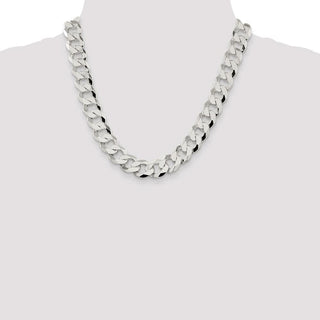 20" Sterling Silver 14mm Flat Curb Chain Necklace
