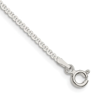 10" Sterling Silver 1.85mm Flat Anchor Chain Anklet