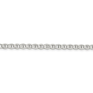 24" Sterling Silver 4mm Flat Anchor Chain Necklace