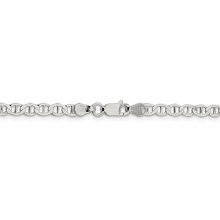 18" Sterling Silver 4mm Flat Anchor Chain Necklace