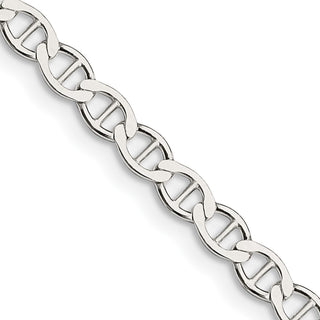 18" Sterling Silver 4mm Flat Anchor Chain Necklace