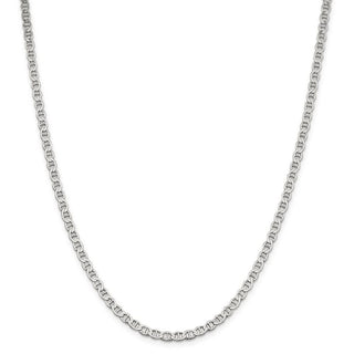 22" Sterling Silver 4mm Flat Anchor Chain Necklace