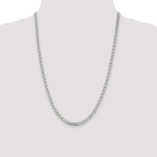 24" Sterling Silver 4.75mm Flat Anchor Chain Necklace