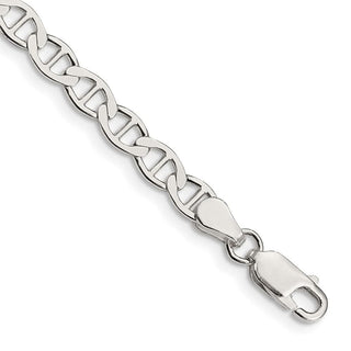 8" Sterling Silver 4.75mm Flat Anchor Chain Bracelet