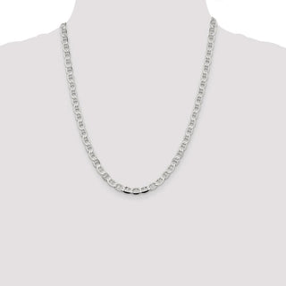 22" Sterling Silver 5.7mm Flat Anchor Chain Necklace
