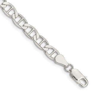 7" Sterling Silver 5.7mm Flat Anchor Chain Bracelet