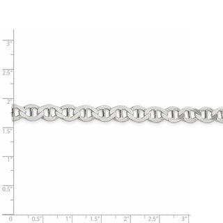 26" Sterling Silver 7.1mm Flat Anchor Chain Necklace