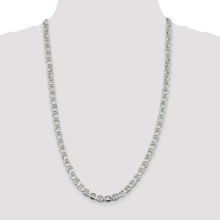 26" Sterling Silver 7.1mm Flat Anchor Chain Necklace