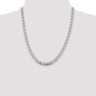 22" Sterling Silver 8.9mm Flat Anchor Chain Necklace