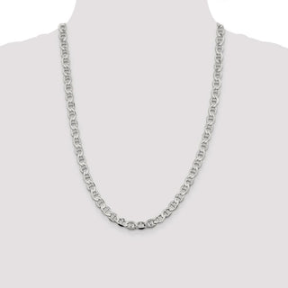 24" Sterling Silver 8.9mm Flat Anchor Chain Necklace
