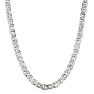 26" Sterling Silver 8.9mm Flat Anchor Chain Necklace