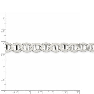 24" Sterling Silver 9.95mm Flat Anchor Chain Necklace
