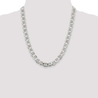 22" Sterling Silver 9.95mm Flat Anchor Chain Necklace