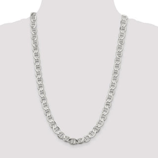 26" Sterling Silver 9.95mm Flat Anchor Chain Necklace
