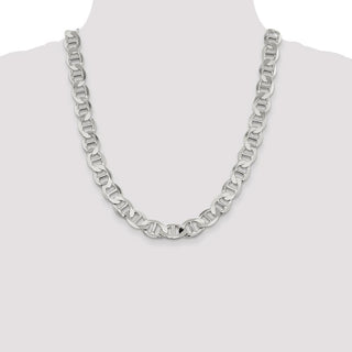 22" Sterling Silver 12.3mm Flat Anchor Chain Necklace