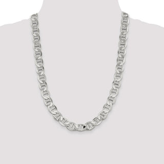 24" Sterling Silver 12.3mm Flat Anchor Chain Necklace