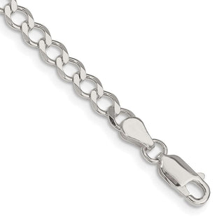 8" Sterling Silver 4.5mm Semi-solid Flat Curb Chain Bracelet