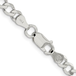 18" Sterling Silver 5.3mm Semi-solid Flat Curb Chain Necklace