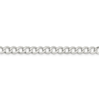 8" Sterling Silver 5.3mm Semi-solid Flat Curb Chain Bracelet
