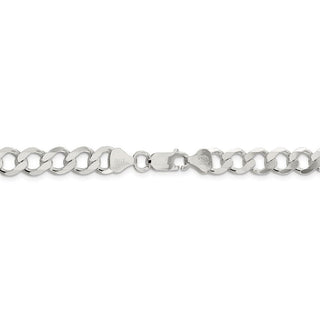 8" Sterling Silver 8.1mm Semi-solid Flat Curb Chain Bracelet