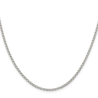 22" Sterling Silver 2mm Open Elongated Link Chain Necklace