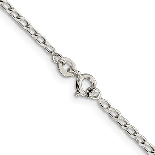 22" Sterling Silver 2mm Open Elongated Link Chain Necklace