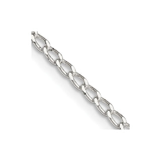 22" Sterling Silver 2mm Open Elongated Link Chain Necklace