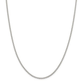 24" Sterling Silver 2mm Open Elongated Link Chain Necklace