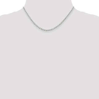 16" Sterling Silver 2.8mm Open Elongated Link Chain Necklace