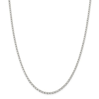 24" Sterling Silver 2.8mm Open Elongated Link Chain Necklace