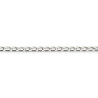 10" Sterling Silver 3.2mm Open Elongated Link Chain Anklet