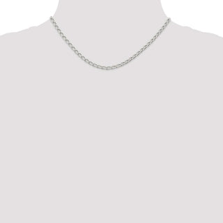 16" Sterling Silver 3.2mm Open Elongated Link Chain Necklace