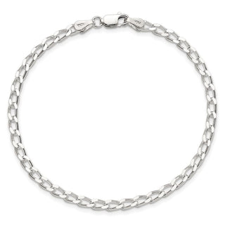 10" Sterling Silver 3.2mm Open Elongated Link Chain Anklet