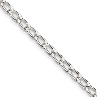 18" Sterling Silver 3.2mm Open Elongated Link Chain Necklace