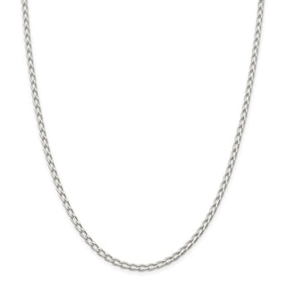 24" Sterling Silver 3.2mm Open Elongated Link Chain Necklace