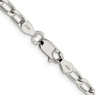 22" Sterling Silver 4.3mm Open Elongated Link Chain Necklace