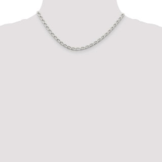 16" Sterling Silver 4.3mm Open Elongated Link Chain Necklace