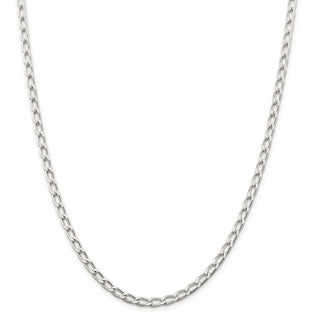 24" Sterling Silver 4.3mm Open Elongated Link Chain Necklace