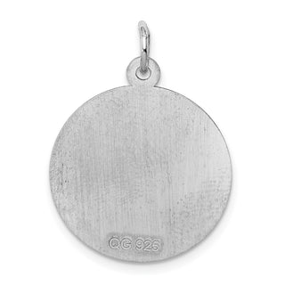 Sterling Silver Rhodium-plated Girl Disc Charm QM312/18