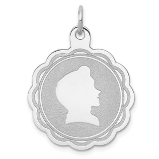 Sterling Silver Rhodium-plated Boy Disc Charm QM319/18