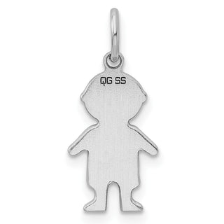 Sterling Engravable Boy Polished Front/Satin Back Disc Charm QM329/27