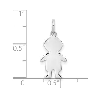 Sterling Engravable Boy Polished Front/Satin Back Disc Charm QM329/27