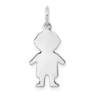 Sterling Engravable Boy Polished Front/Satin Back Disc Charm QM329/27