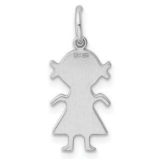 Sterling Engravable Girl Polished Front/Satin Back Disc Charm QM330/27
