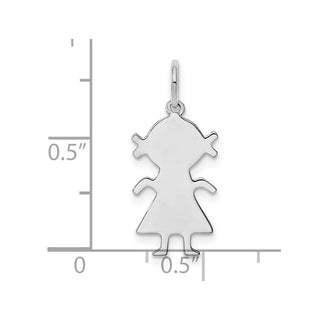 Sterling Engravable Girl Polished Front/Satin Back Disc Charm QM330/27