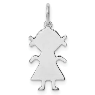 Sterling Engravable Girl Polished Front/Satin Back Disc Charm QM330/27