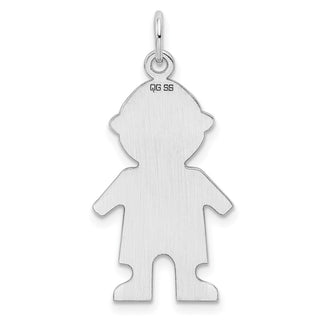 Sterling Engravable Boy Polished Front/Satin Back Disc Charm QM333/27