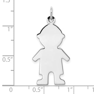 Sterling Engravable Boy Polished Front/Satin Back Disc Charm QM333/27