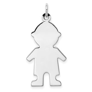 Sterling Engravable Boy Polished Front/Satin Back Disc Charm QM333/27