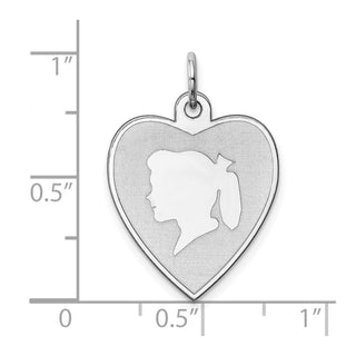 Sterling Silver Rhodium-plated Girl Disc Charm QM345/18